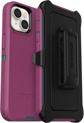 Vista 8 de OtterBox Funda de la serie Defender para iPhone 14 Plus - Negro, resistente y duradera, con protección de puerto, incluye clip de funda y soporte