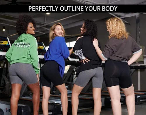 Vista 5 de Pantalones cortos de algodón con cintura alta para yoga o para llevar debajo de un vestido, pantalones de piernas largas, tallas regulares y grandes