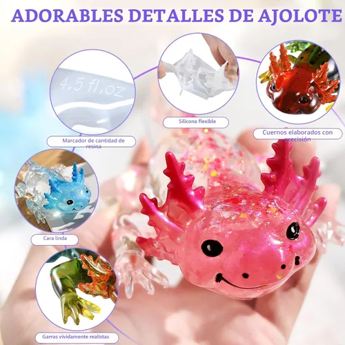 Vista 4 de Let's Resin Moldes grandes de resina de ajolote de silicona, moldes de silicona de animales detallados en 3D, moldes de resina epoxi flexibles