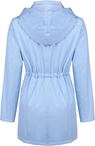 Vista 4 de Zcfire Chubasqueros para mujer, rompevientos, impermeable, ligera, con capucha, para exteriores, tallas S-XXL