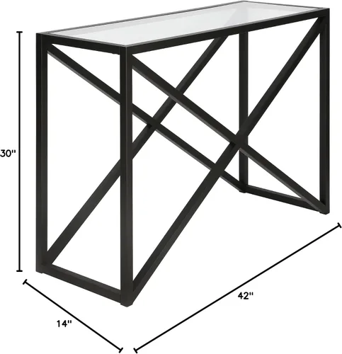Vista 14 de Calix - Mesa consola rectangular de 42 pulgadas de ancho en bronce ennegrecido