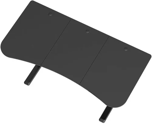 Vista 4 de Monoprice Workstream Collection - Mesa de escritorio de 3 piezas preperforada de 63 pulgadas de ancho, color negro, tamaño personalizado
