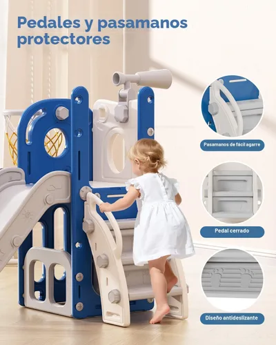 Vista 6 de Babytronic Tobogán para Niños Pequeños, 6 en 1 Tobogán de Interior para Niños de 1-3 Años, Juego de Escalador Interior y Exterior para Bebés