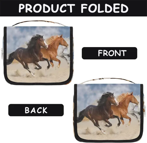 Vista 5 de Bardic Neceser de viaje colgante, bolsa de aseo para galope, animales de gran capacidad, bolsa de cosméticos de maquillaje, kit de aseo portátil
