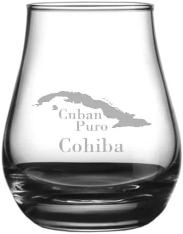 Vista 12 de Saint Luis Rey - Vaso de whisky con temática de cigarros cubanos grabados de 4.1 onzas