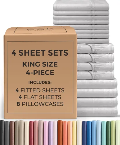 Vista 110 de Pack of 2, Twin Size 3 Piece Sheet Set - Breathable & Cooling - White