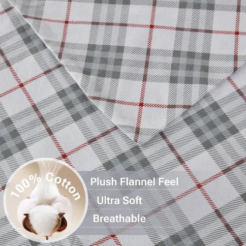 Vista 147 de Sleep Philosophy - True North - Juego de sábanas de franela, 100% de algodón, cómodo, bonito y muy suave, con bolsillo elástico que se adapta a