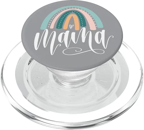 Vista 8 de Mama with Rainbow & Heart JLZ069 PopSockets PopGrip intercambiable