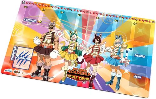 Vista 3 de Jasco My Hero Academia - Juego de cartas coleccionables de la serie 3 Wild Wild Pussycats Tapete de juego de goma de 18 x 24 pulgadas A partir