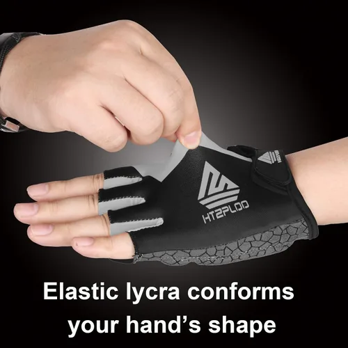 Vista 6 de HTZPLOO Guantes de bicicleta guantes de ciclismo guantes de ciclismo de medio dedo guantes de bicicleta para hombres y mujeres con almohadilla