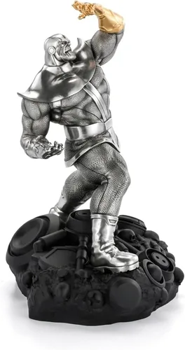 Vista 2 de Royal Selangor Estatua de Thanos The Conqueror de edición limitada de peltre de la colección Marvel, acabado a mano, regalo