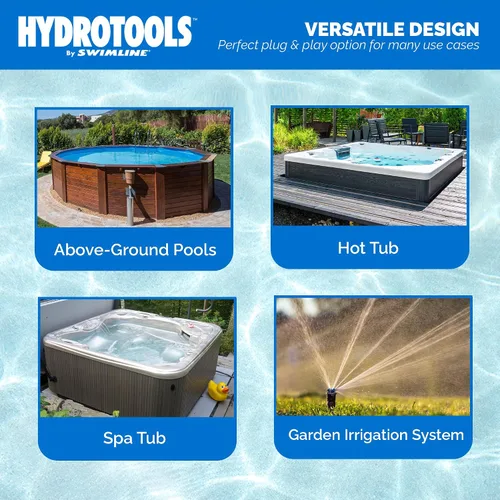 Vista 4 de SWIMLINE HYDROTOOLS Bomba de motor de piscina sobre el suelo, Hydro-Flo 0.3 HP con 2220 GPH, vertical