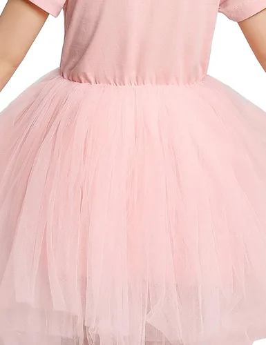 Vista 7 de YOFEEL Vestido de verano para niñas pequeñas de manga corta tutú longitud hasta la rodilla