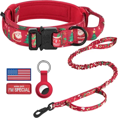 Vista 11 de DAGANXI - Collar táctico para perro, collar ajustable de nailon para adiestramiento con asa de control y hebilla, para perros medianos y grandes