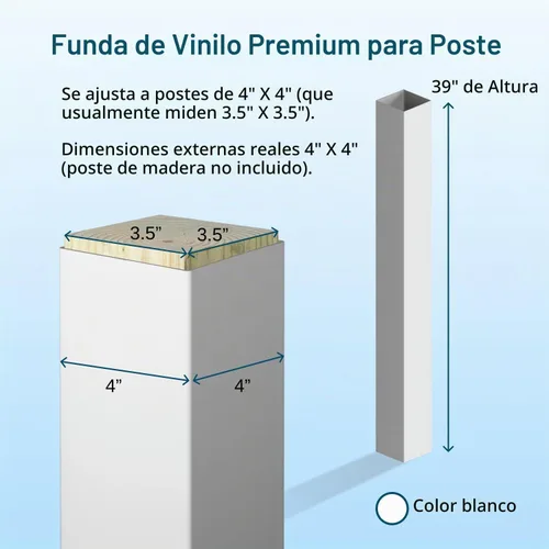 Vista 4 de Weatherables Funda de poste de 4 x 4 – Funda de vinilo resistente a la intemperie para exteriores para una durabilidad duradera y fácil instalación