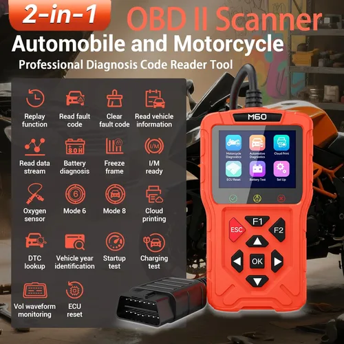 Vista 2 de Herramienta de diagnóstico del escáner OBD2 para automóvil, lector profesional de códigos de motor de comprobación, probador de batería, datos
