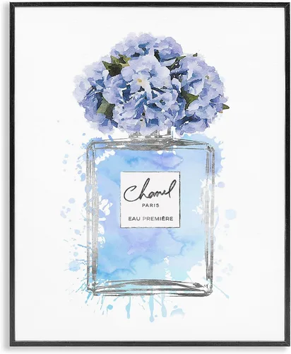 Vista 15 de Stupell Industries Ramo floral de rosas azules, lazo glamuroso, diseñado por Amanda Greenwood, arte de pared enmarcado en blanco, 24 x 30 pulgadas