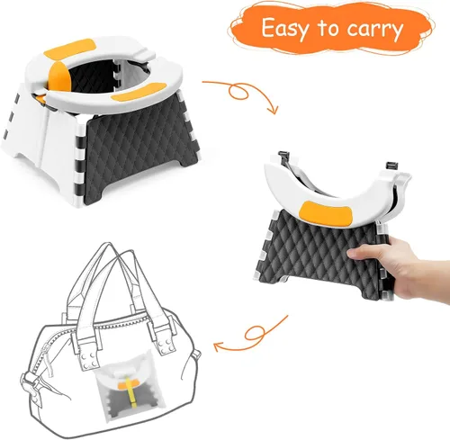Vista 2 de Asiento de entrenamiento portátil para niños pequeños, inodoro plegable para niños, inodoro plegable para niños, orinal de viaje para automóvil