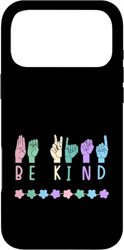 Vista 22 de Sign Language Be Kind Kindness ASL Pastel Pink Purple Blue Case for iPhone 16