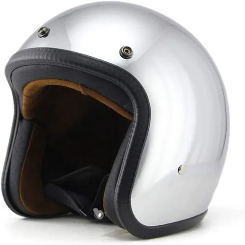 Vista 2 de Casco de cara abierta 3/4, casco de moto Flat Chrome (S)