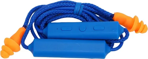Vista 2 de ASHATA Auriculares Bluetooth con banda para el cuello, IPX5, a prueba de agua, 200 mAh, recargable, para taller de construcción (azul)