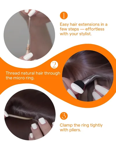 Vista 8 de Sunny Hair Extensiones de cabello humano microlink de 24 pulgadas, fáciles