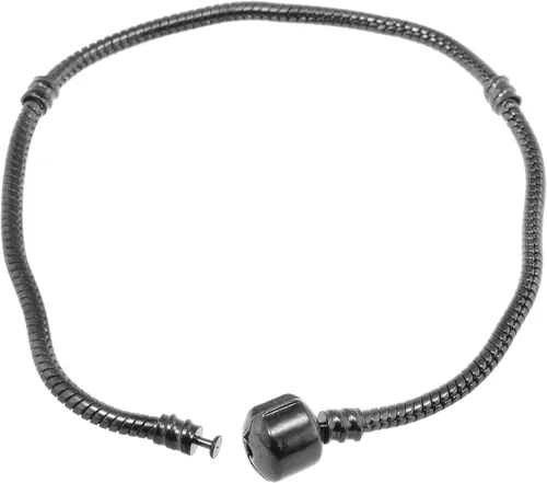 Vista 4 de RUBYCA 5pcs 6.3" Gunmetal Negro Broche Cadena de serpiente Europea Charm Pulsera Fit Charm Beads DIY Regalo