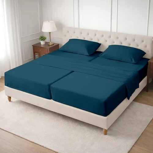 Vista 53 de SGI bedding Sábana Queen de 28 pulgadas con cabecera flexible y parte superior dividida, 100% algodón egipcio - 600 número de hilos, sábanas