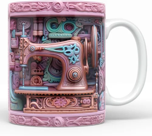 Vista 8 de Taza de costura, regalo para personas que aman coser 11 oz, mango negro, regalo de costura, regalo de colcha, taza de café de costura, esencial