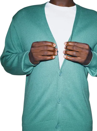 Vista 2 de American Apparel Cárdigan básico de punto de manga larga para hombre