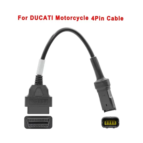 Vista 3 de Cable de motocicleta OBD compatible con Ducati 4 Pin Plug Cable de diagnóstico Cable de diagnóstico 2Pin a OBD2 4pin adaptador motocicleta coche
