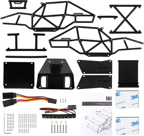 Vista 2 de INJORA Kit de Chasis de Caparazón de Cuerpo de Buggy de Nylon Rock Tarantula para Mejora de TRX4M 1/18 RC Crawler (Negro)