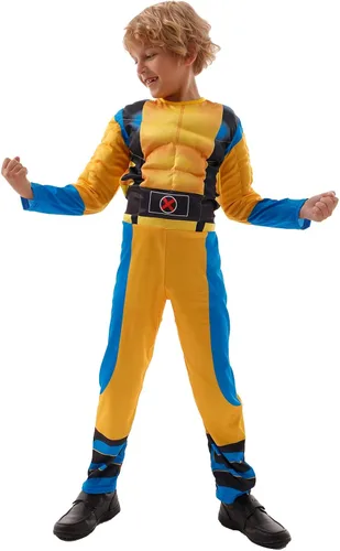 Vista 3 de Liucesxjs Disfraz de Wolverin-e para niños, disfraz de cosplay para niños, Halloween, carnaval, cosplay, fiesta