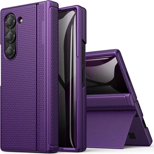 Vista 9 de BXYJY Funda para Samsung Galaxy Z Fold 6 con función atril, protector de pantalla frontal y protección de bisagra, ajuste delgado, resistente, duro
