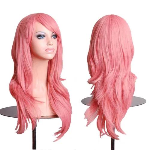 Vista 12 de AneShe – Peluca de mujer de pelo ondulado de 28 pulgadas (71.12 cm) de largo, resistente al calor, ideal para cosplay