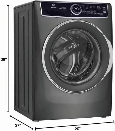 Vista 9 de Electrolux Lavadora de carga frontal apilable de 4.5 pies cúbicos en titanio con SmartBoost, blancos ópticos y enjuague puro