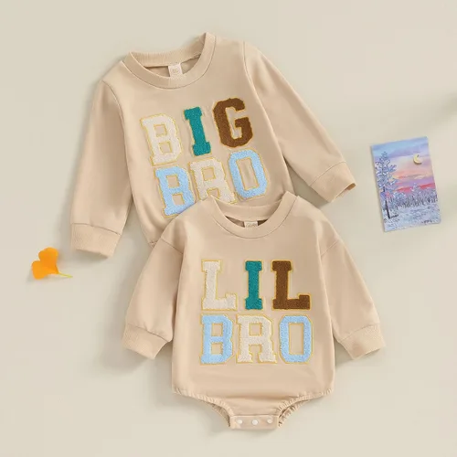 Vista 5 de Twopumpkin Sudadera de manga larga para bebé, niña, niño, niña, niño, traje a juego, ropa para recién nacidos