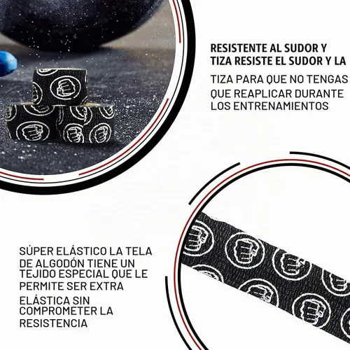 Vista 5 de WOD Nation Flexible Hook-Grip Athletic Tape – Easy-Tear, Sweat-Proof Thumb & Finger Strips for Weightlifting Negro