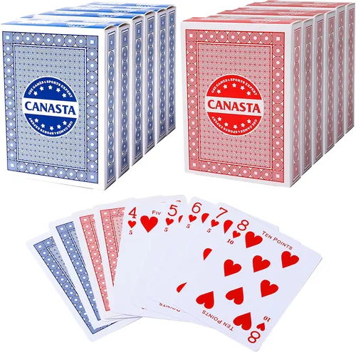 Vista 11 de GSE - Cartas Canasta de 2 barajas con valores de puntos, naipes azules 2 tarjetas azules