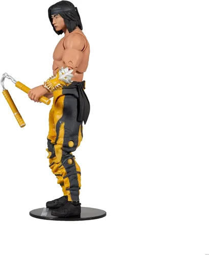 Vista 5 de McFarlane Toys Mortal Kombat Liu Kang (Fighting Abbot) Figura de acción de 7 pulgadas con accesorios