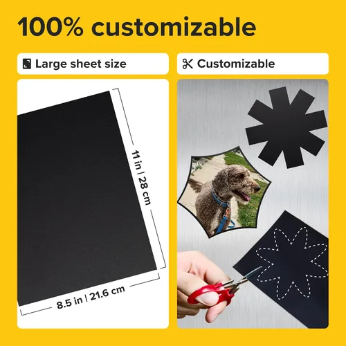 Vista 3 de Hojas magnéticas adhesivas autoadhesivas fuertes 4 piezas (22x28 cm/8.5x11") – Papel magnético personalizable para fotos, imanes adhesivos