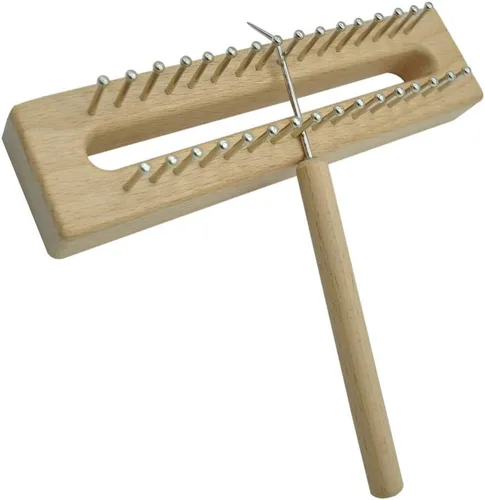 Vista 6 de EXCEART - Telar de tejido de madera de haya maciza con gancho de ganchillo, kit de telar ligero para tejer bufanda y manualidades fáciles de hacer