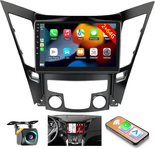Vista 10 de 4+64G Android 15 Estéreo de coche para Hyundai Sonata 2010-2015 Carplay inalámbrico Android Auto 9 "IPS pantalla táctil Radio del coche 32 Banda EQ