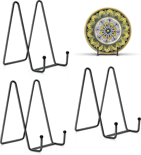 Vista 17 de Kruodop Soportes de Placa de 10 Pulgadas para Exhibición, Paquete de 3 Soportes de Placa para Exhibición, Soporte de Caballete de Marco de Metal