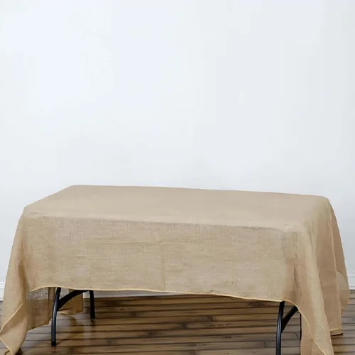 Vista 38 de Efavormart Mantel Redondo de Arpillera Sintética de Yute Natural de 90 Pulgadas - Cubierta de Mesa Rústica Boho Chic Estilo Granja para Navidad