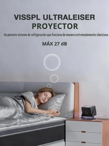 Vista 7 de Aplicación con licencia oficial y 3600 ANSI: proyector inteligente 4K con WiFi y Bluetooth, enfoque automático VISSPL Native 1080P y proyector