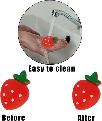 Vista 4 de Cllayees 24 piezas de juguetes esponjosos, juguetes esponjosos Mochi de frutas, mini Kawaii para aliviar el estrés, regalos de fiesta para niños