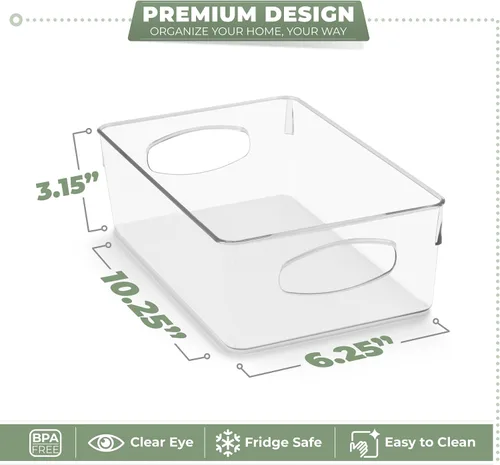 Vista 3 de Sorbus Juego de 10 Contenedores de Plástico Transparente Medianos – Contenedores Transparentes para Organizar, Organizadores de Refrigerador