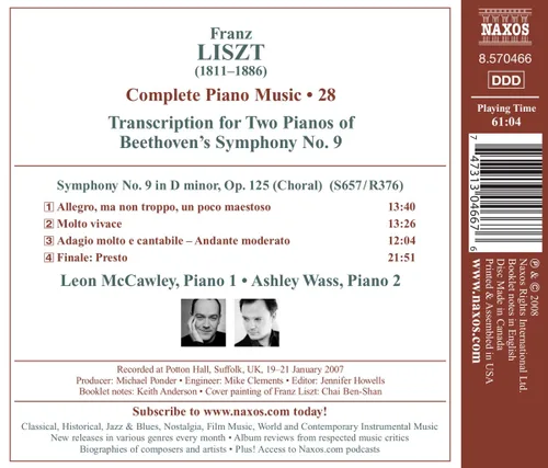 Vista 2 de LisztBeethoven Symphony No 9 Transcription for Two Pianos