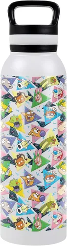 Vista 8 de Nickelodeon 90'S OFFICIAL Nick 90'S Heads - Botella de agua aislada de 24 onzas, resistente a fugas, acero inoxidable con tapa de bucle